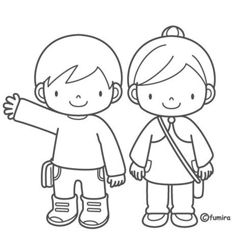 Pinto Dibujos: Niños felices para colorear