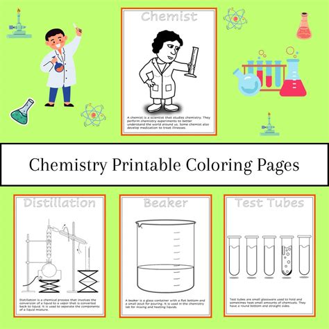 Chemistry Printable Coloring Pages Introduction To Chemistry Etsy