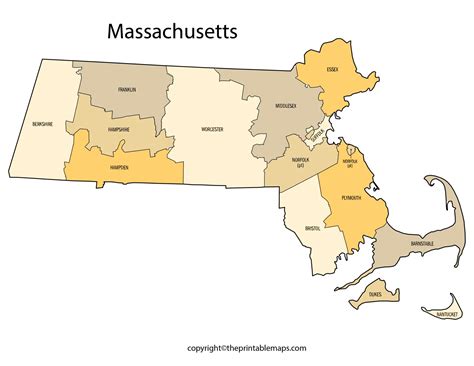 Massachusetts County Map County Map Of Massachusetts