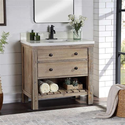 Some people think that rustic style is perfect for a bathroom. Elbe Rustic 36" Vanity Single Sink Vanity By Northridge ...