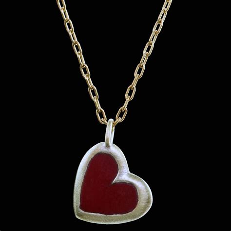 Enamel Heart Necklace Tenthousandthings Nyc Necklace Heart