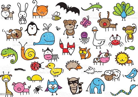 How to draw animals : Kids Drawings Of Animals Stock Illustration - Download ...