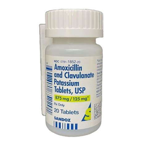 Rx Amoxicillin And Clavulanate Potassium Tablets 875mg125mg 20 Ct