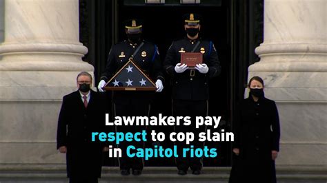 A capitol police officer is killed after a man rams a car into two officers at a barricade outside the us capitol and then emerges wielding a knife. U.S. lawmakers pay respect to officer killed in Capitol riots - CGTN