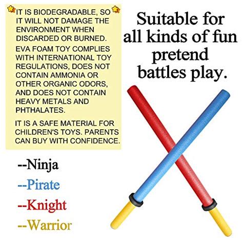 Foam Swords For Kids 22 Inch Ninja Sword Foam Weapons Toy 8 Pack