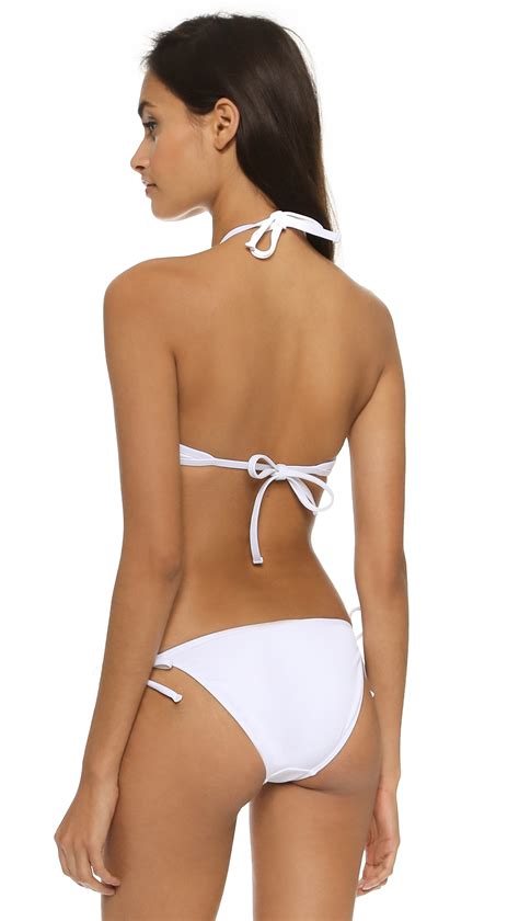 Suboo Tie Halter String Bikini Top White Lyst
