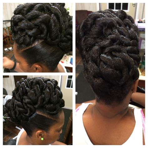 Rope Twist Updo Natural Hair Updo Hair Twists Black Twisted Updo