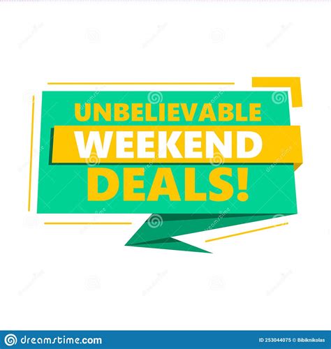 Tag Unbelievable Weekend Deals, Vector Illustration Stock Vector