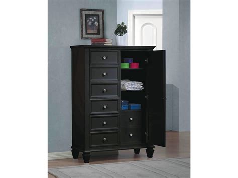 This chest of drawers with five drawers offers a contemporary storage solution for your bedroom. Black Wood Chest of Drawers - Steal-A-Sofa Furniture ...