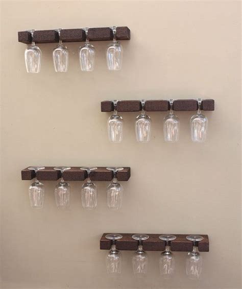 It is constructed from natural hardwood. Rustic Wine Glass Rack Rail | Hanging Stemware Glass ...