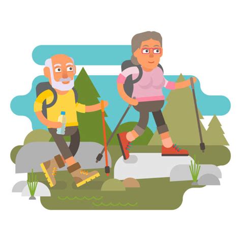 Best Seniors Hiking Illustrations Royalty Free Vector Graphics And Clip