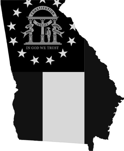 Georgia State Flag Outline Decal Sticker 11