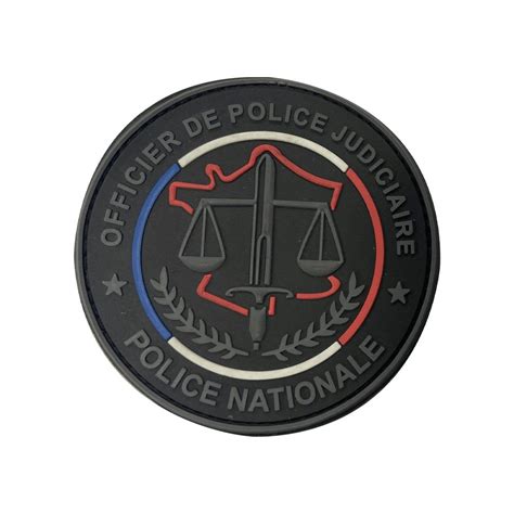 ecusson de bras brode opj police nationale fond noir