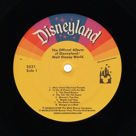 DisneylandRecords Com 2531 The Official Album Of Disneyland Walt
