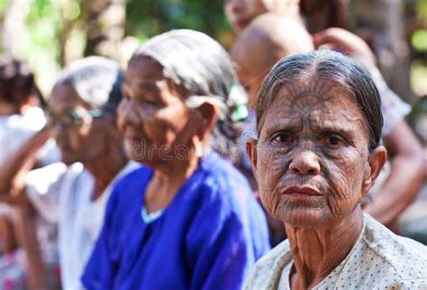 Chin Tribe Tattooed Women Myanmar Editorial Photo Image Of