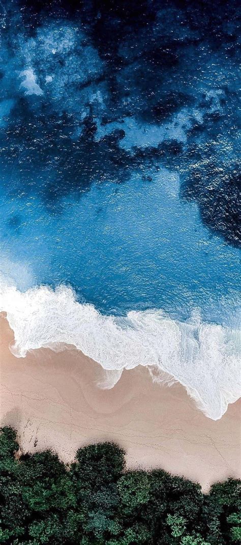 Download Blue Ocean Waves Nature 4k Iphone Wallpaper
