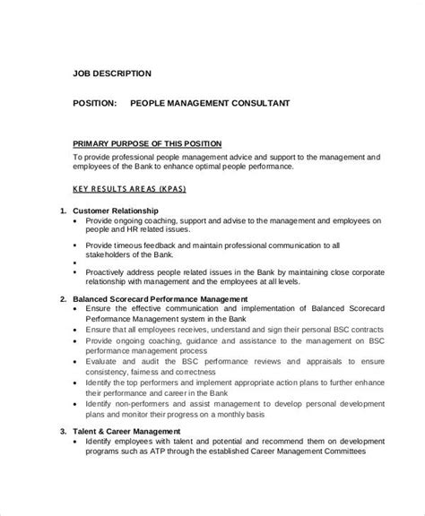 A few of the main duties of a. FREE 8+ Management Consultant Job Description Samples in ...