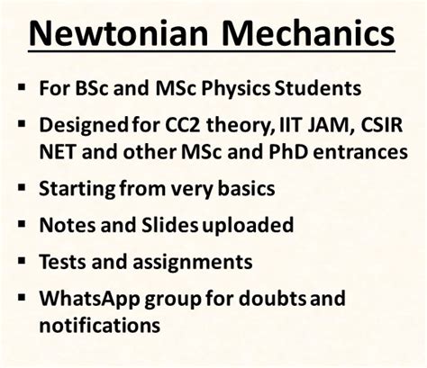 Newtonian Mechanics For Bsc Physicsguide