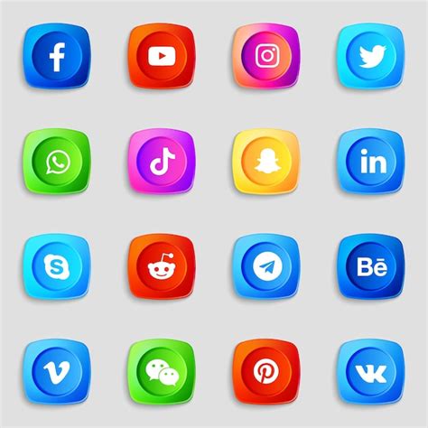 Premium Vector Social Media 3d Icons And Logos Collection Pack