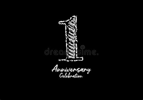 1 Years Anniversary Celebration Logotype White Vector 1st Birthday