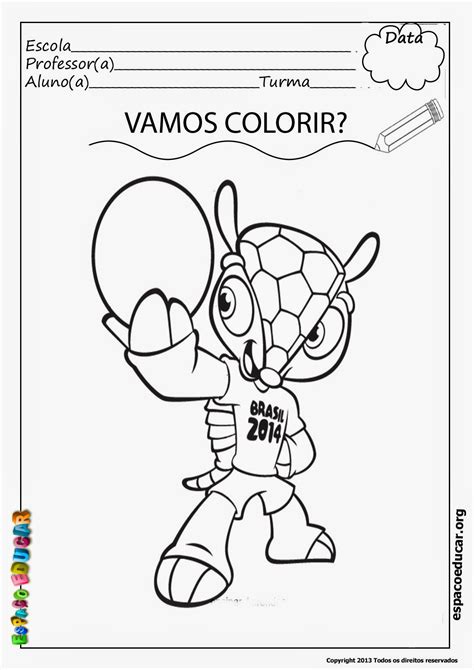 desenhos do fuleco para colorir atividades sobre a copa do mundo no brasil atividades copa