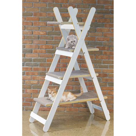 Triangle Ladder Step Modern Folding Cat Tree With
