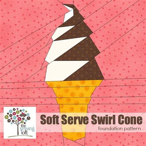 Soft Serve Swirl Ice Cream Cone Paper Pieced Pattern Paper Piecing Patterns Paper Pieced