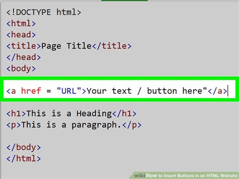 How To Insert Buttons In An Html Website 6 Steps With Pictures