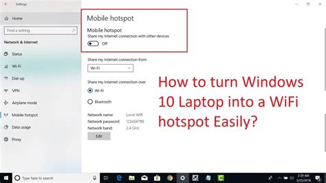 How To Turn Windows Laptop Into A Wifi Hotspot Easily Youtube