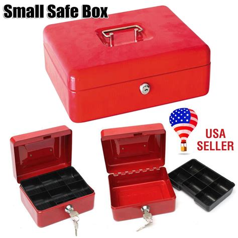 goorabbit small stainless steel safe box fireproof waterproof cash box with money tray and key