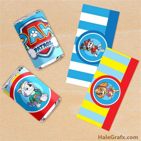Free Printable Paw Patrol Mini Candy Bar Wrappers Diy Birthday Party