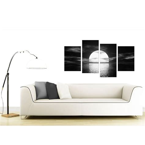 Black And White Canvas Ocean Sunset Canvas Wall Art