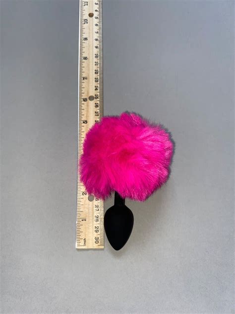 Hot Pink Furry Bunny Tail Butt Plug Naughty Connection