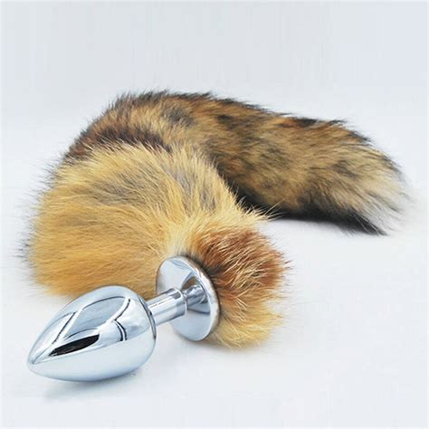 new anal plug stainless steel butt plug cat tail anal plug faux fox tail cosplay anal sex toys