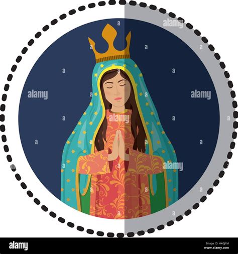 Holy Virgin Mary Icon Vector Illustration Graphic Design Stock Vector