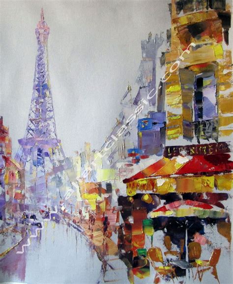 Eiffel Palette Knife Painting Painting For Sale