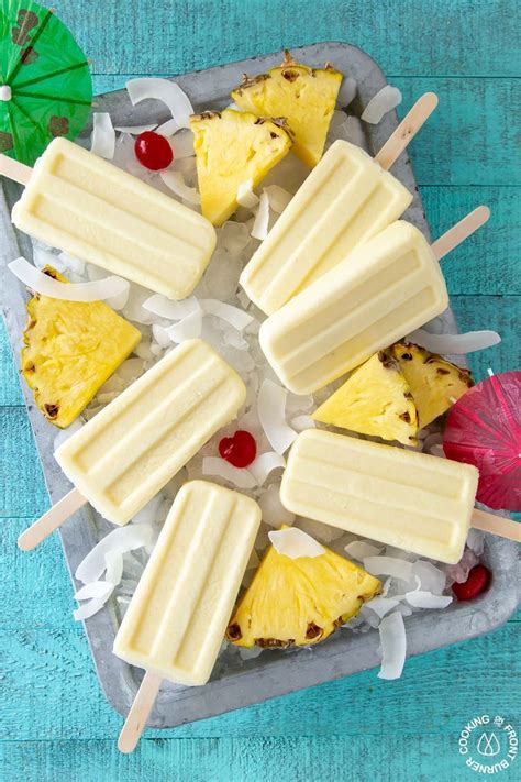 Pina coladas on the beach. Easy Piña Colada Popsicles | Recipe (With images ...