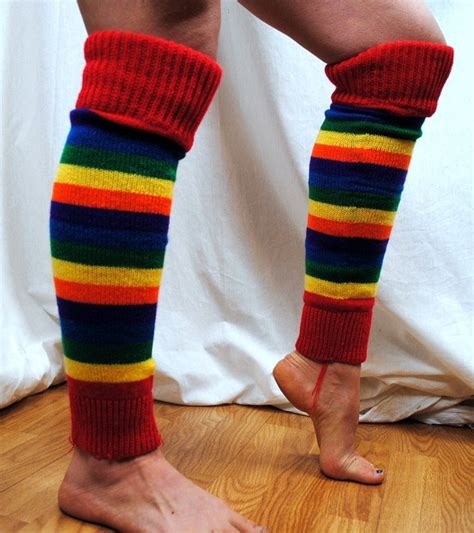 Vintage 80s Rainbow Striped Leg Warmers By Rogueretro On Etsy
