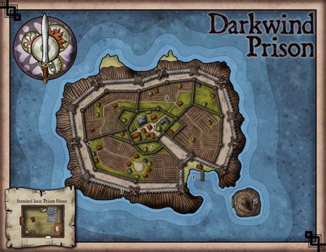 182 Darkwind Prison Dungeons And Dragons Homebrew Fantasy City Map