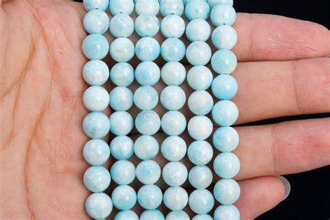 7 8mm Genuine Hemimorphite Light Blue Beads Grade Aa Natural Etsy