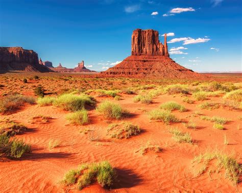 Wallpaper Desert Rocks Mountains Grass Usa Arizona
