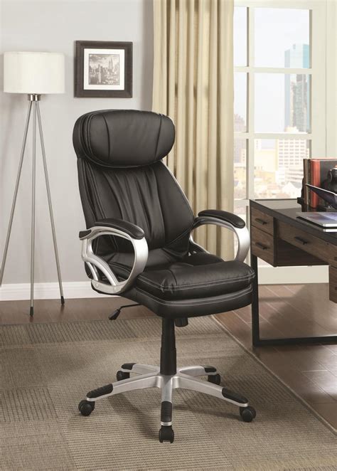 Black Leather Office Chair - Steal-A-Sofa Furniture Outlet Los Angeles CA