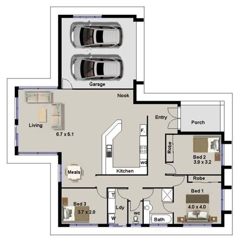 Monsterhouseplans.com offers 29,000 house plans from top designers. HOUSE PLANS 3 bedroom + double garage | Bedroom house ...