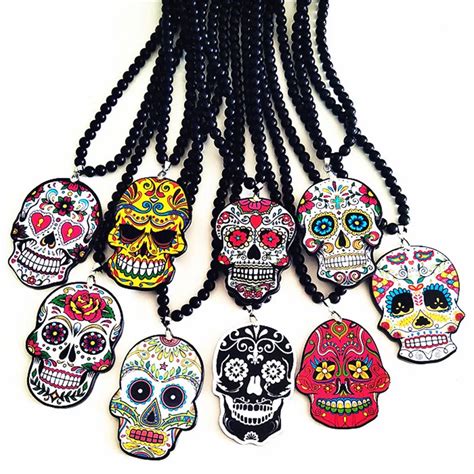 Hot Whimsical Hip Hop Skull Pendant Celebrate Mexican Day Of The Dead