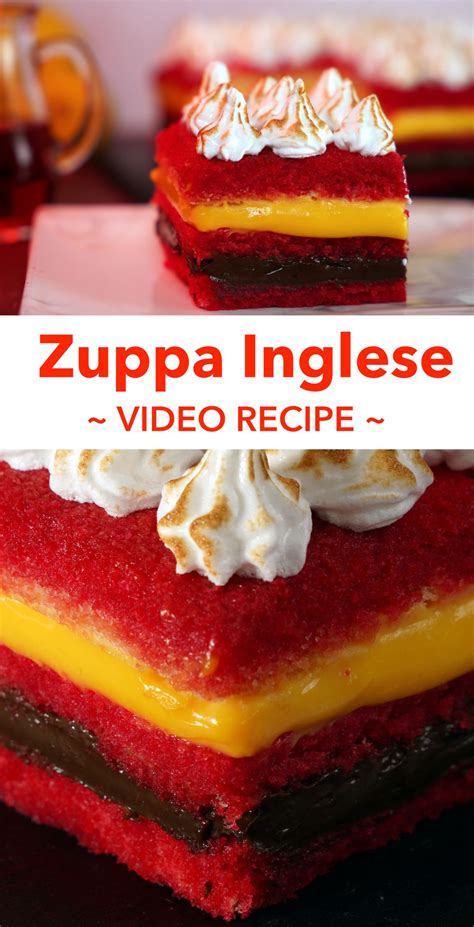 Three Layered Red Velvet Desserts With Whipped Cream On Top And The