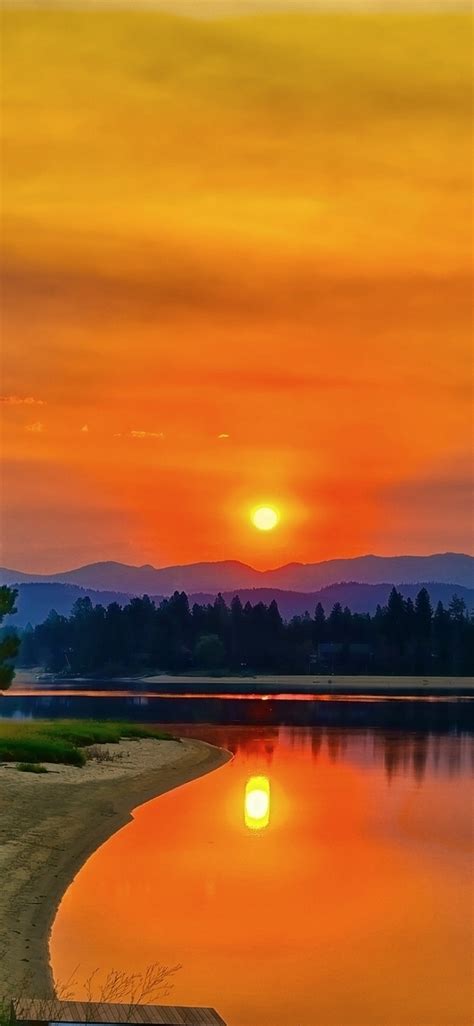 1125x2436 Lake Cascade Hd Sunset Iphone Xsiphone 10iphone X Wallpaper