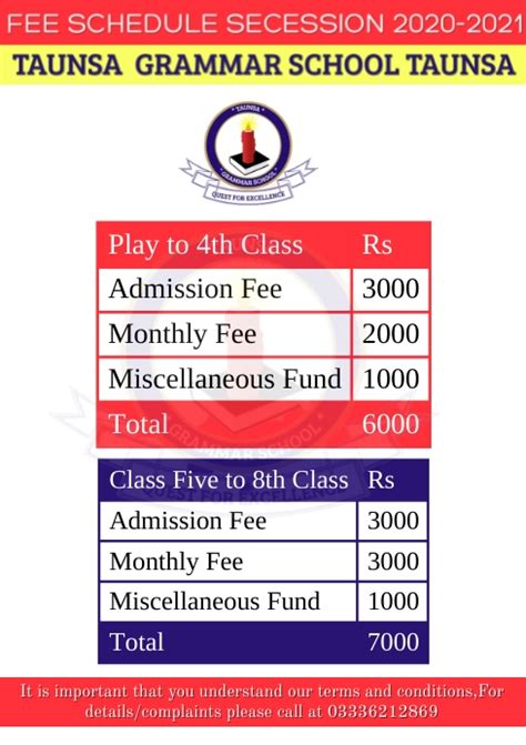 School Fee Schedule Template Postermywall
