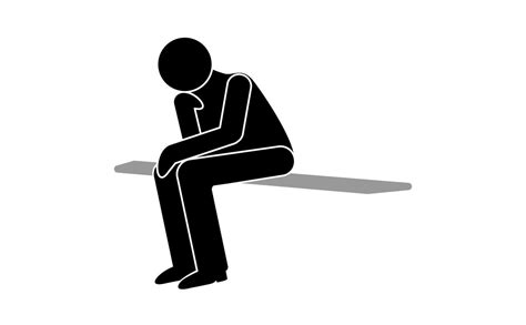 Sit Person Thinking Icon Depression Sad Loneliness Concept Vector