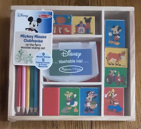 Melissa And Doug Mickey Mouse Clubhouse On The Farm Wooden Stamp Set Ink