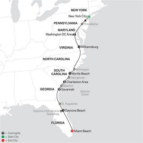 Map Of The Eastern Seaboard Of The United States World Map